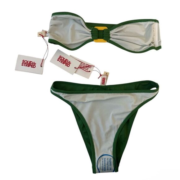 SOLID & STRIPE Solid & Striped The Tati Bikini in Green NWT - Picture 3 of 7